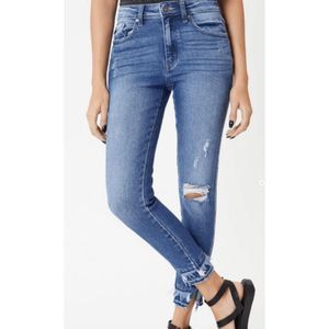 Anthropologie BLANK NYC NITRO Blue Worn Skinny Jeans Size 29